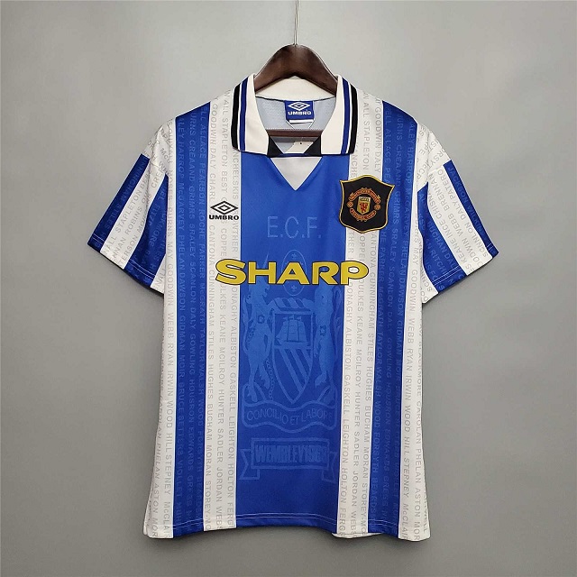 AAA Quality Manchester Utd 94/96 Away Blue Soccer Jersey